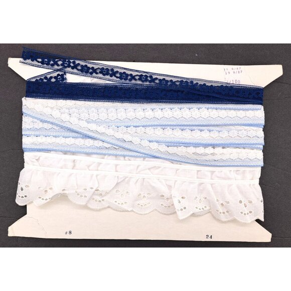 Vintage Lace Material Trim Embroidery Ribbon Assorted Unique Iridescent Metallic - Picture 8 of 10